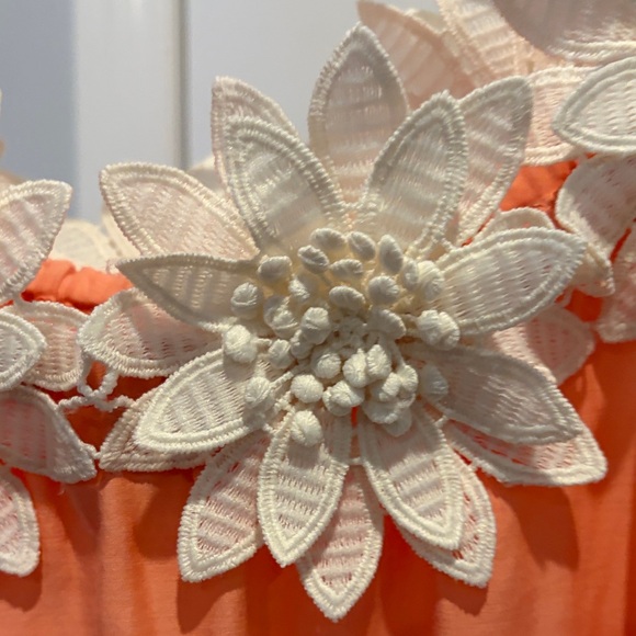 Miguelina Peach and Ivory Maxi Dress - Picture 14 of 14